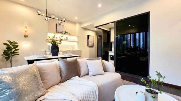 living room of C Ekkamai Condominium