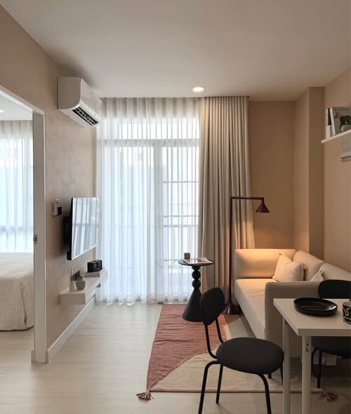 bedroom and living room and room interior of CASA CONDO @CMU (คาซ่า คอนโด @ซีเอ็มยู)