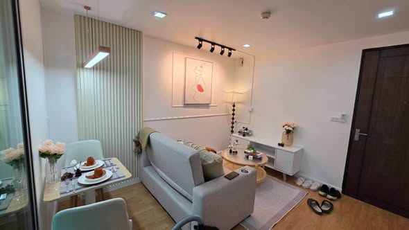 bedroom and living room of Casa Condo Ratchada-Thapra
