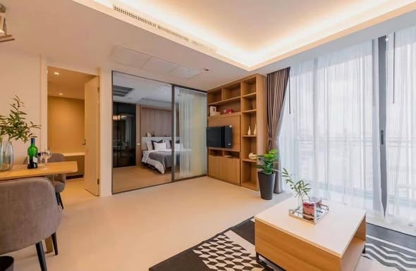 living room and bedroom of Circle Sukhumvit 31