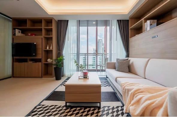 living room and bedroom of Circle Sukhumvit 31
