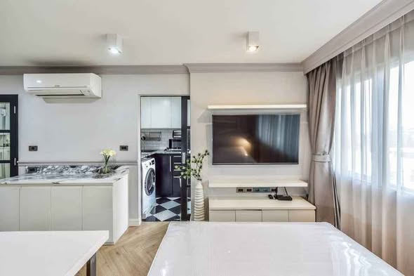living room and bedroom of Condo One Sathon