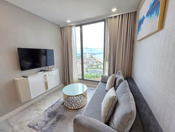 living room and bedroom of Copacabana Beach Jomtien