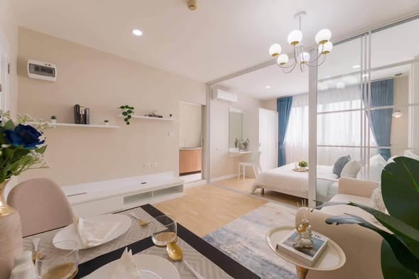 living room of D condo ramindra