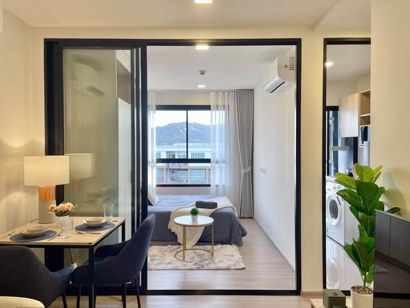 bedroom and room interior of dcondo Reef Phuket