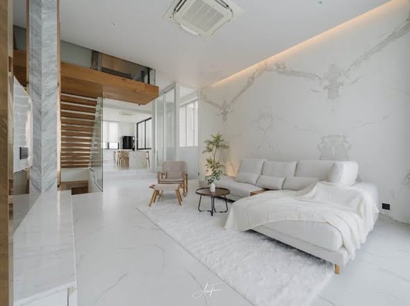 bedroom and living room of HAUS 924 – Design Holiday Home in Ekkamai, Bangkok