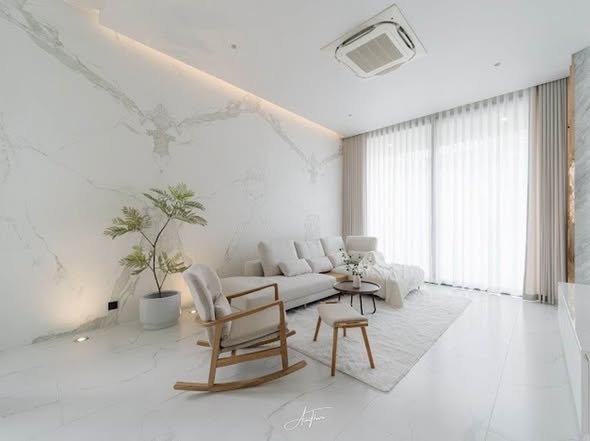 living room and bedroom of HAUS 924 – Design Holiday Home in Ekkamai, Bangkok