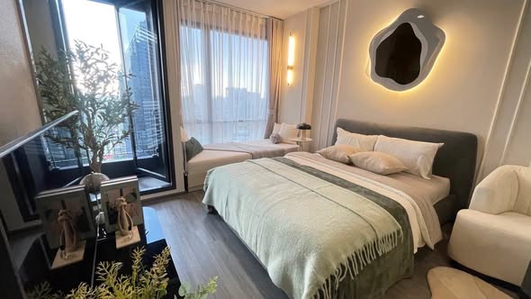 bedroom of Ideo Mobi Rang Nam