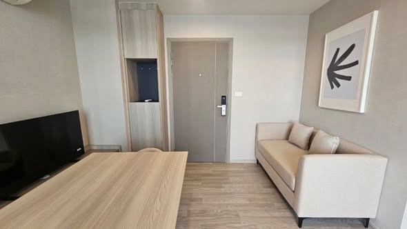 living room and bedroom of Ideo Mobi Sukhumvit Eastpoint