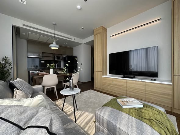 living room and bedroom of Ideo Q Sukhumvit 36