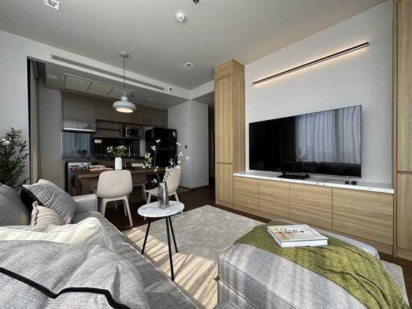 living room and bedroom of Ideo Q Sukhumvit 36