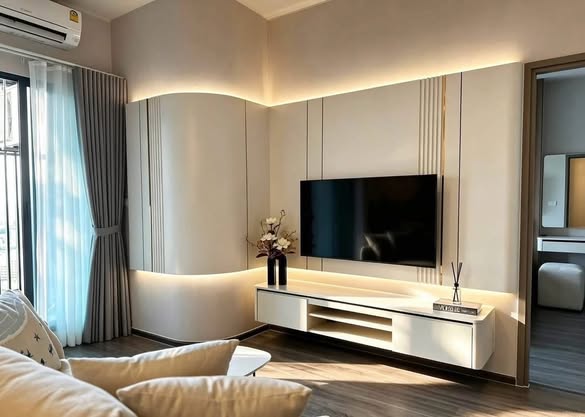 living room and bedroom of IDEO Sukhumvit Rama 4 ไอดีโอ สุขุมวิท-พระราม 4