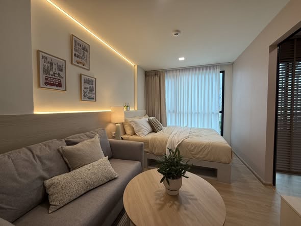 living room and bedroom of Kave Luminous Bangmod
