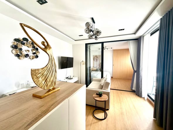 living room and bedroom of KN TOWN Condominium Chiang mai