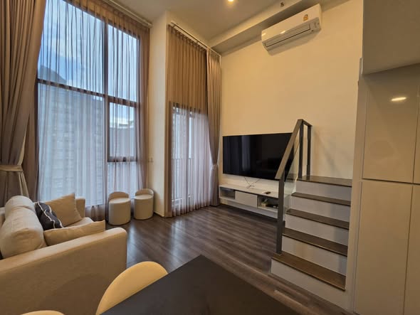 bedroom and living room of KnightsBridge Space Rama9