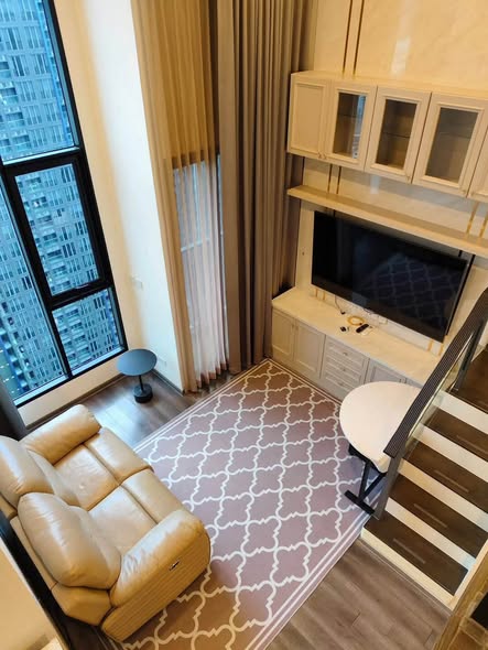 living room and bedroom of KnightsBridge Space Rama9