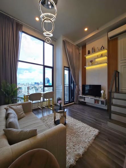living room and bedroom of KnightsBridge Space Rama9