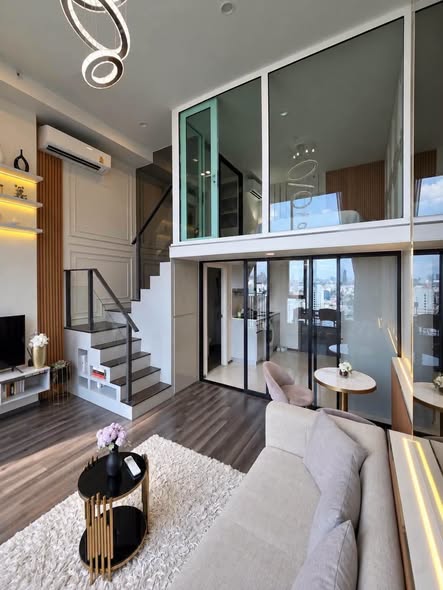 living room and room interior of KnightsBridge Space Rama9