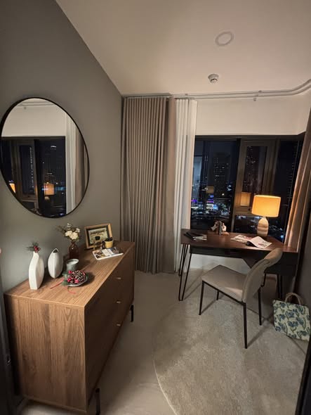 bedroom and living room of Life เจริญนคร-สาทร 𝗟𝗶𝗳𝗲 Charoen Nakhon-Sathorn