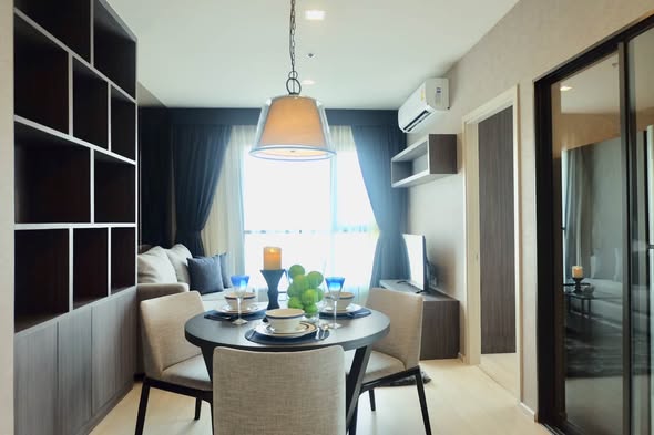 living room and bedroom of Life Sukhumvit 48