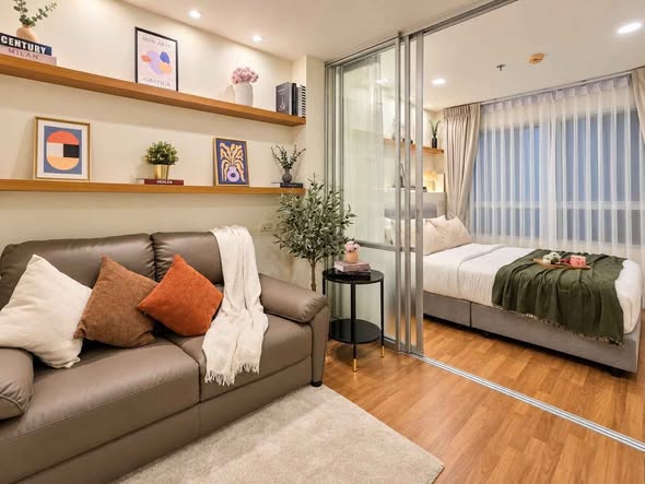 bedroom and living room of Lumpini Park Rama 9 – Ratchada