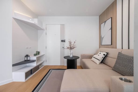 living room and bedroom of Lumpini Ville Ramkhamhaeng 60/2