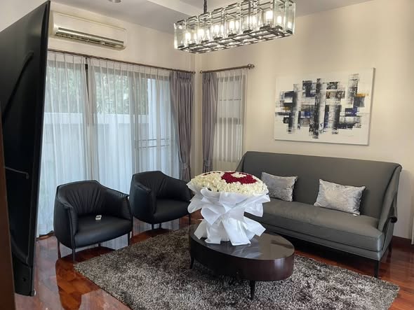 living room of Luxury pool villa 604