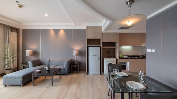 bedroom and living room of Luxury Suite @ BTS Nana