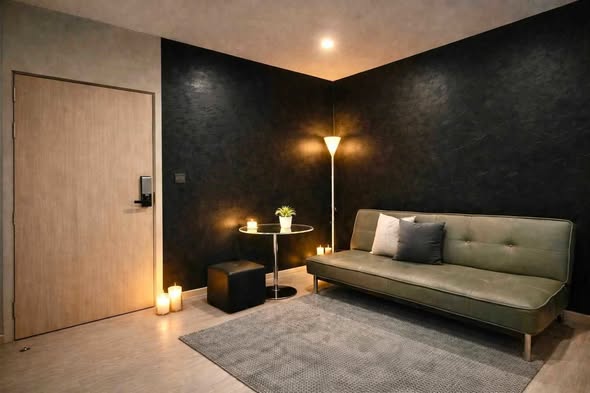 living room and bedroom of M Thonglor 10