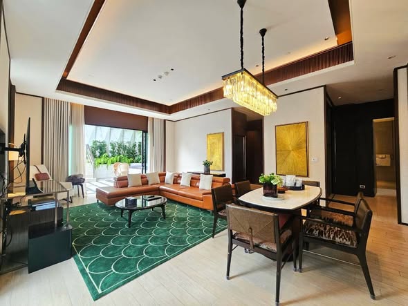living room and room interior of Marriott Executive Apartments, Bangkok Townhall Sukhumvit