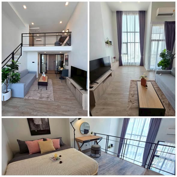 bedroom and living room of Modiz Sukhumvit 50 โมดิซ สุขุมวิท 50