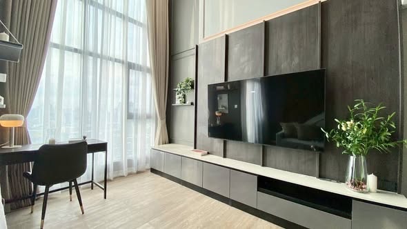 living room and room interior of Modiz Sukhumvit 50 โมดิซ สุขุมวิท 50