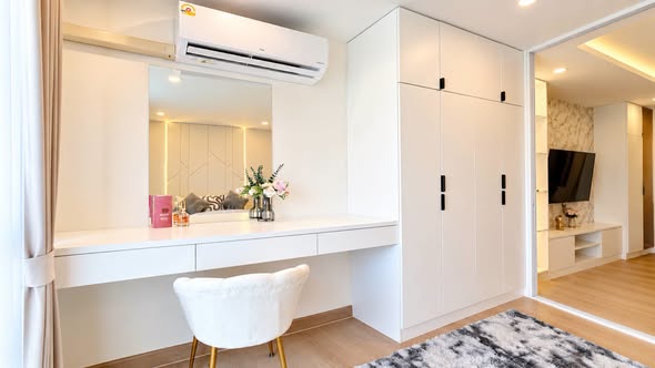 bedroom and room interior and bathroom of Nakhon Ping City View 1 Condominium