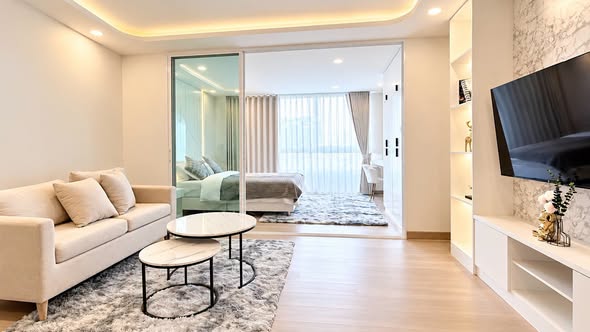 living room of Nakhon Ping City View 1 Condominium