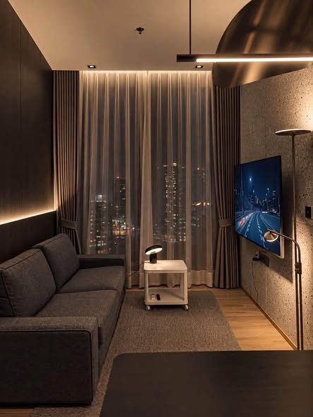 bedroom and living room of Noble Around Ari