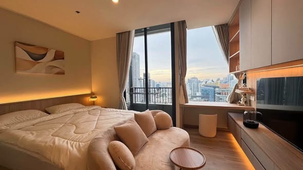 bedroom of Noble Form Thonglor โนเบิล ฟอร์ม ทองหล่อ