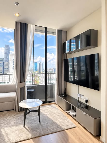 bedroom and living room of Noble Form Thonglor โนเบิล ฟอร์ม ทองหล่อ