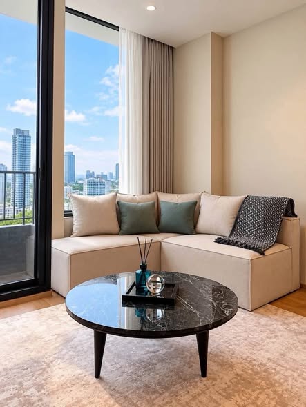 living room of Noble Form Thonglor โนเบิล ฟอร์ม ทองหล่อ