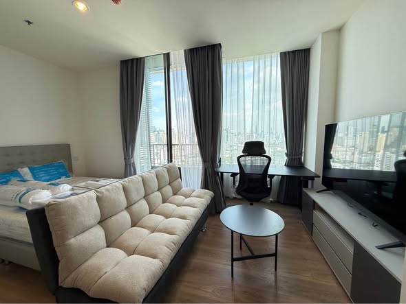 living room and bedroom of Noble Form Thonglor โนเบิล ฟอร์ม ทองหล่อ