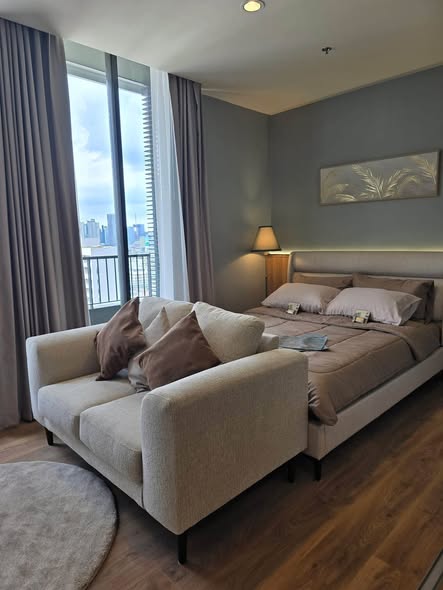 living room and bedroom of Noble Form Thonglor โนเบิล ฟอร์ม ทองหล่อ