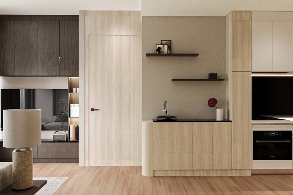 living room and room interior and kitchen of Noble Form Thonglor โนเบิล ฟอร์ม ทองหล่อ