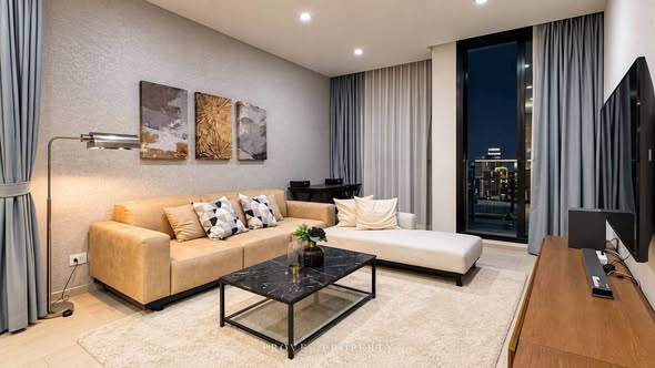 bedroom and living room of Noble Ploenchit
