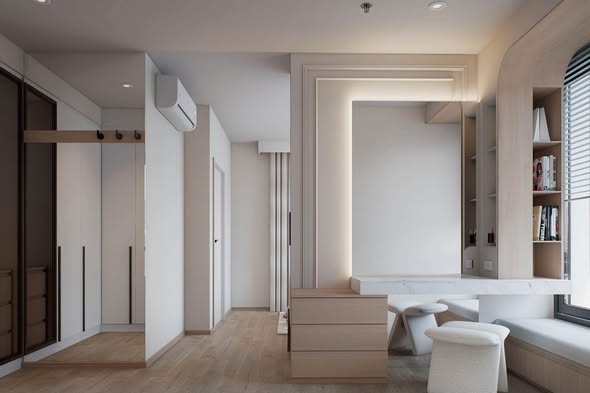 living room and room interior of Nue Riverest Ratburana นิว ริเวอร์เรสต์ ราษฎร์บูรณะ
