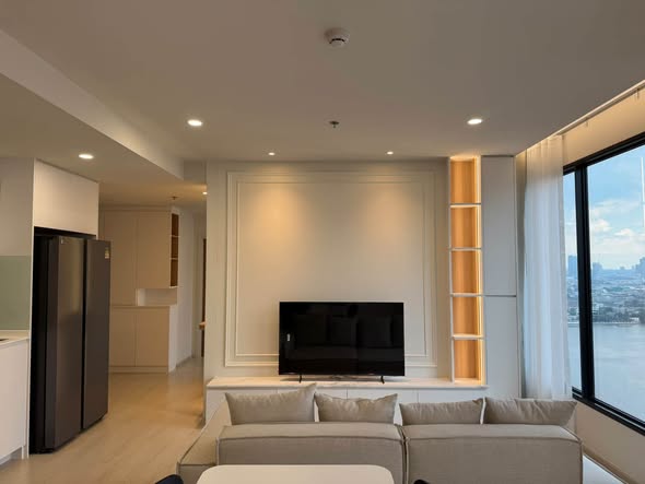 living room and room interior and kitchen of Nue Riverest Ratburana นิว ริเวอร์เรสต์ ราษฎร์บูรณะ