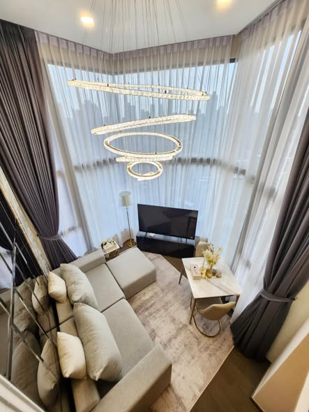 bedroom and living room of Park Origin Chula-Sam Yan