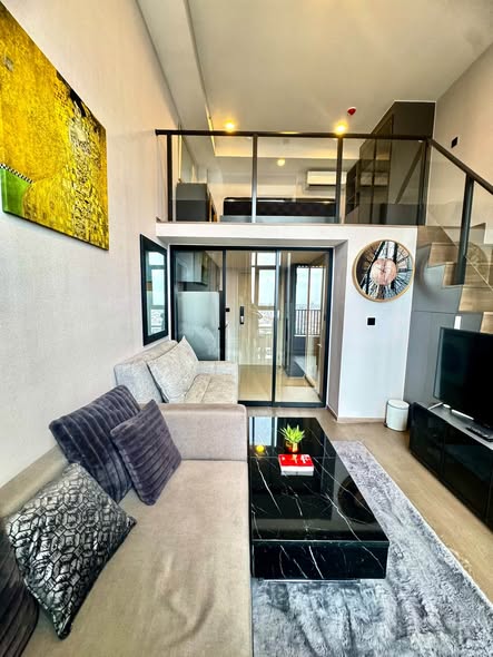living room and room interior of Park Origin Chula-Sam Yan