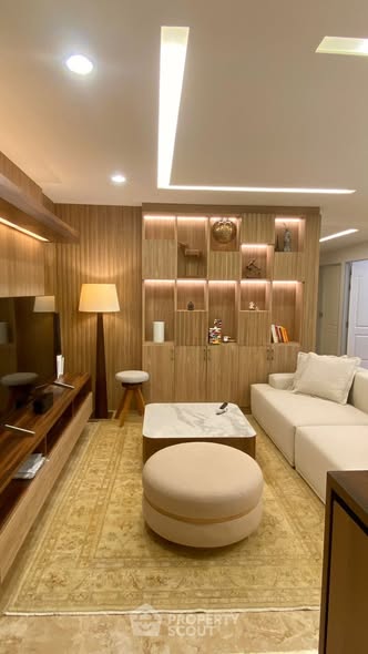 living room and bathroom of Park Origin Phrom Phong