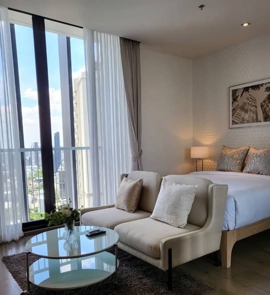 living room and bedroom of Park Origin Phrom Phong
