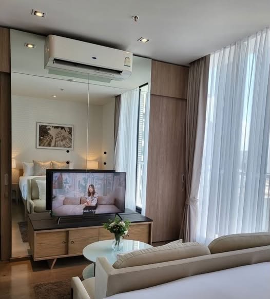 living room and bedroom of Park Origin Phrom Phong
