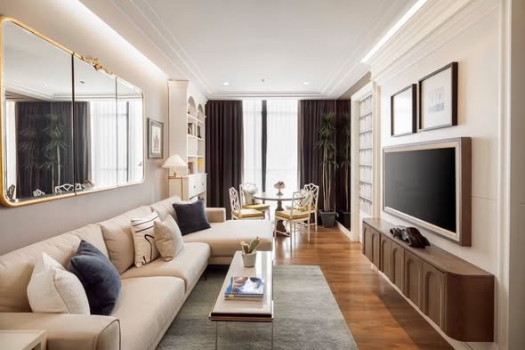 living room and bedroom of Park Origin Phrom Phong